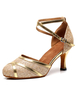Chaussures de Danse Pour Femmes Paillettes bout rond 2021 Chaussures de danse latine or Chaussures de bal