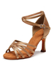 Chaussures de danse salsa et latine marron talon sur-mesure
