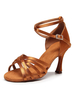 Chaussures de danse salsa et latine marron talon sur-mesure