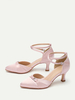 Chaussures de demoiselle dhonneur à talons hauts escarpins roses à bout pointu et croisés