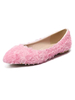 Chaussures de demoiselle dhonneur roses avec bout pointu et détail de fleurs