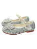 Chaussures de fille de fleur argent pailletes décoré de perles boucle réglable Chaussures d\