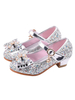 Chaussures de Filles de Soirées à Cuir Synthétique en Paillettes avec Bout Rond avec Boucles Décors avec Noeud Unicolore Chaussures de Enfants de Soirées