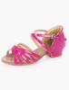 Chaussures de latine à talons chiots semelle souple bout ouvert