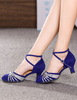 Chaussures de latine à talons épais semelle souple
