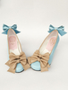 Chaussures de lolita bleu avec noeud à talons cônes Déguisements Halloween