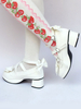 Chaussures de lolita en Synthétique blanc à talons épais Déguisements Halloween