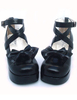 Chaussures de lolita en Synthétique noir à talons épais Déguisements Halloween