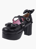 Chaussures de lolita en Synthétique noir à talons épais Déguisements Halloween