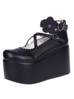 Chaussures de lolita en Synthétique rose à talons compensés Déguisements Halloween