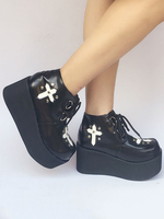 Chaussures de lolita noir unicolore plate-forme Déguisements Halloween