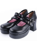 Chaussures de lolita noires à talons épais Déguisements Halloween