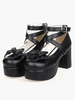 Chaussures de lolita noires à talons épais Déguisements Halloween