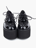 Chaussures de lolita noires compensées à lacet Déguisements Halloween