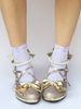Chaussures de lolita or avec noeud à talons épais Déguisements Halloween