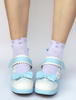 Chaussures de lolita parfaites bleu clair en patchwork à talons compensés Déguisements Halloween