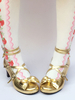 Chaussures de lolita parfaites en Synthétique or à talons cônes Déguisements Halloween