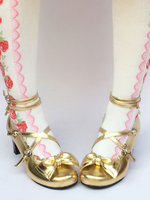 Chaussures de lolita parfaites en Synthétique or à talons cônes Déguisements Halloween
