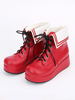 Chaussures de lolita rouge unicolore Heel-less Déguisements Halloween