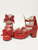 Chaussures de lolita sublimes rouge à bout rond Déguisements Halloween