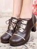 Chaussures de lolita sublimes Synthétique marron foncé à talons épais Déguisements Halloween