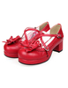 Chaussures de lolita unicolores avec noeud Déguisements Halloween