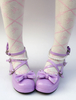 Chaussures de lolita violet unicolore à talons épais Déguisements Halloween