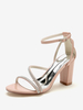 Chaussures De Mariage À Lacet Strass Sandales De Mariage À Bout Ouvert
