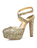 Chaussures de mariage à talons en tissu de paillettes