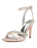 Chaussures de Mariage à Talons Hautes Femmes avec Bour Ouvert à Cuir Synthétique en Paillettes à Lacets Unicolore