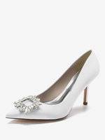 Chaussures de Mariage à Talons Hauts Femme avec Bout Pointu en Paillettes Unicolore