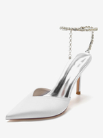 Chaussures de Mariage à Talons Hauts Femme avec Bout Pointu en Paillettes Unicolore