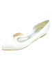Chaussures de Mariage 2021 Ivoire Satin Bout ouvert Escarpins Plat Chaussures de Mère