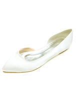 Chaussures de Mariage 2021 Ivoire Satin Bout ouvert Escarpins Plat Chaussures de Mère