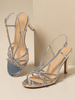 Chaussures De Mariage Argentées Femmes Bal À Bout Rond Bride Avec Strass Talons Hauts
