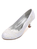 Chaussures de mariage blanc Satin Round Toe mère chaussures de mariage Invité Chaussures