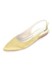 Chaussures de mariage Blond Satin Bout Pointu Plat Slingback Chaussures de Mariée