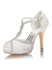 Chaussures de mariage de luxe plateforme peep toe talon aiguille de type t 3.9 "chaussures de mariée