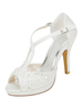 Chaussures de mariage de plate-forme Sandales T-Bar Perles Peep Toe Talon aiguille Chaussures de mariée