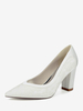 Chaussures de mariage en dentelle à bout pointu et talon épais pour invités de mariage