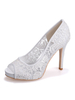 Chaussures de mariage en dentelle blanche Peep Toe Stiletto Heel Chaussures de mariée