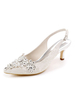 Chaussures de mariage en dentelle Bout pointu Strass Chaton Talons Escarpins Chaussures de mariée