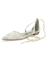Chaussures de mariage en ivoire Chaussures pointues à bout pointu avec détail floral