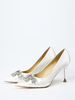 Chaussures de mariage en satin à bout pointu et strass chaussures de mariée à talons hauts