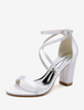Chaussures de mariage en satin blanc sandales de mariage à bout ouvert