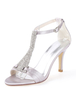 Chaussures De Mariage En Satin Blanc Strass Bout Ouvert T Type Vintage Chaussures Femmes Années 1920 Sandales À Talons Hauts