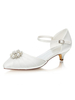 Chaussures de mariage en talon mi-bas en deux parties Chaussures de mariée pointues à bout pointu