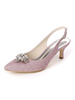Chaussures de mariage en tissu pailleté blanc strass bout pointu talon aiguille chaussures de mariée