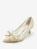 Chaussures de mariage Escarpins de mariée Dentelle Bout pointu Nœuds