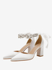 Chaussures De Mariage Escarpins De Mariée En Cuir Pu Chaînes À Bout Pointu